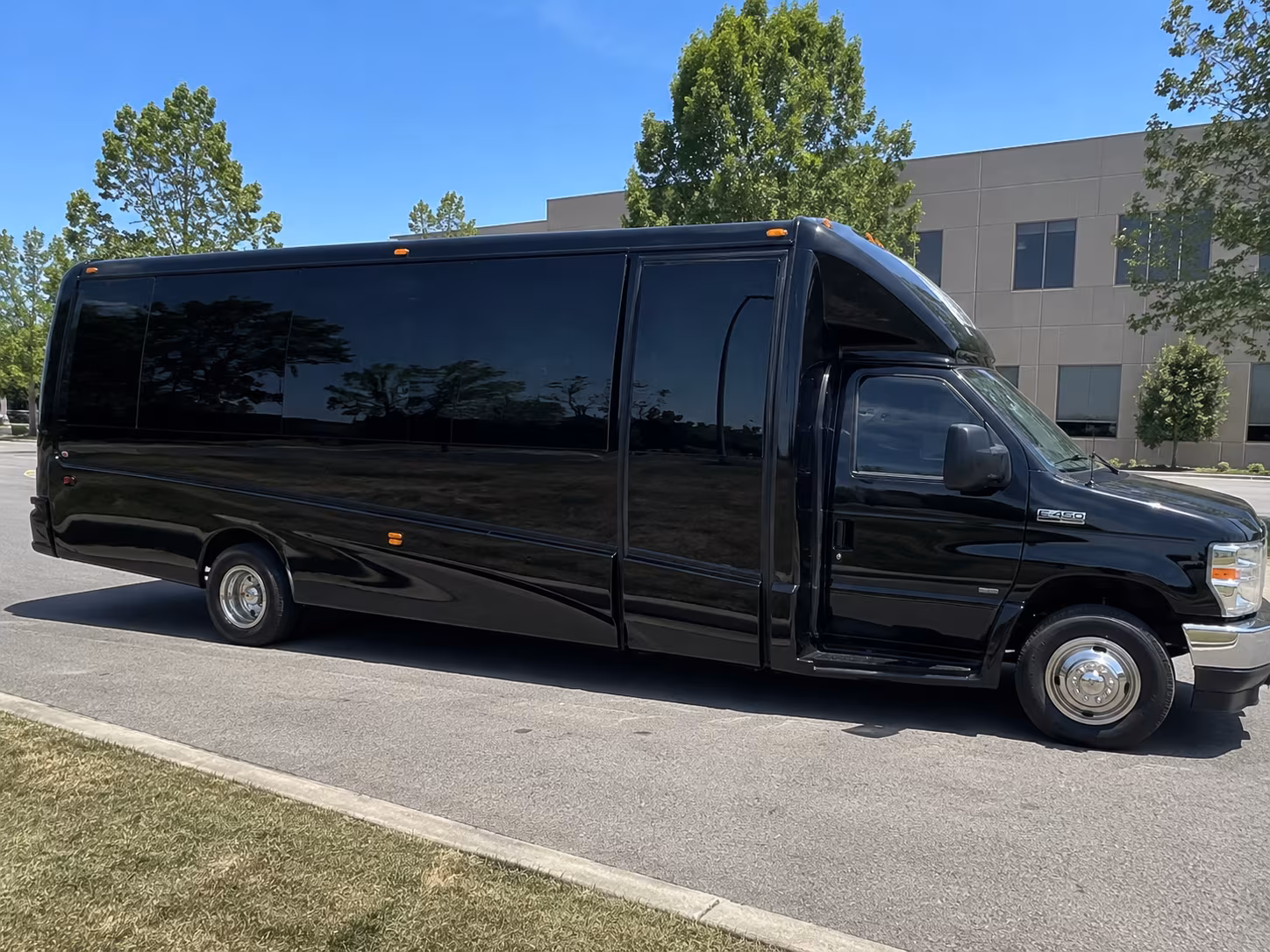 Interior of a party bus rental serving North Charleston