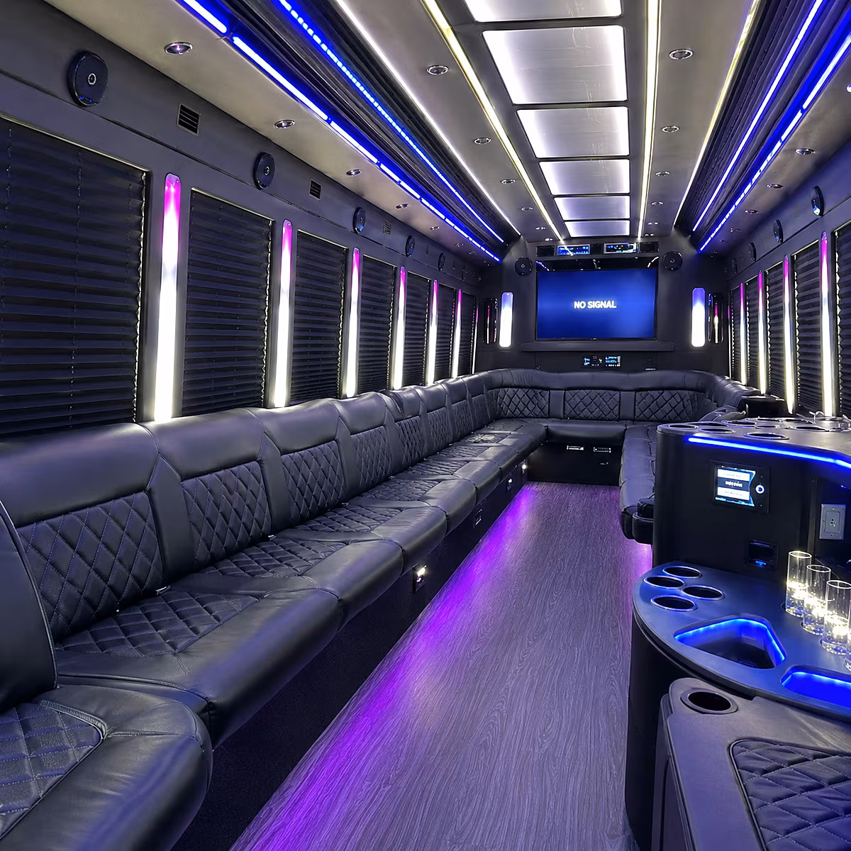 North Charleston Private Event Transportation party bus interior