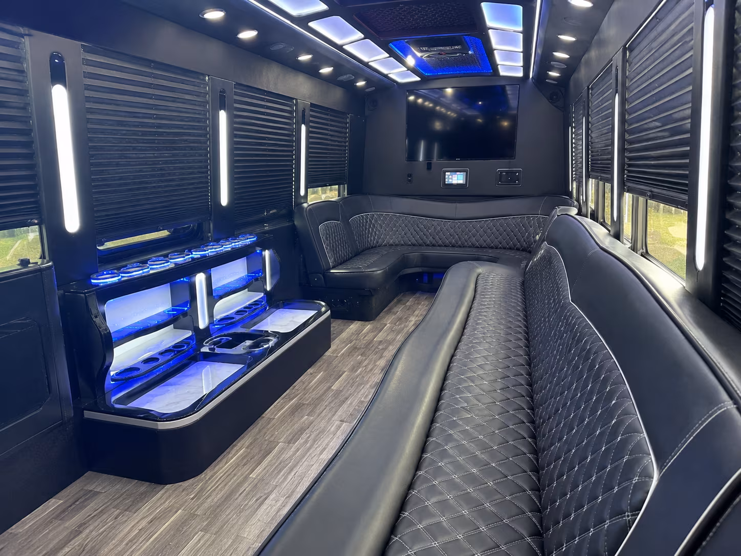 North Charleston Sporting Event Transportation party bus exterior
