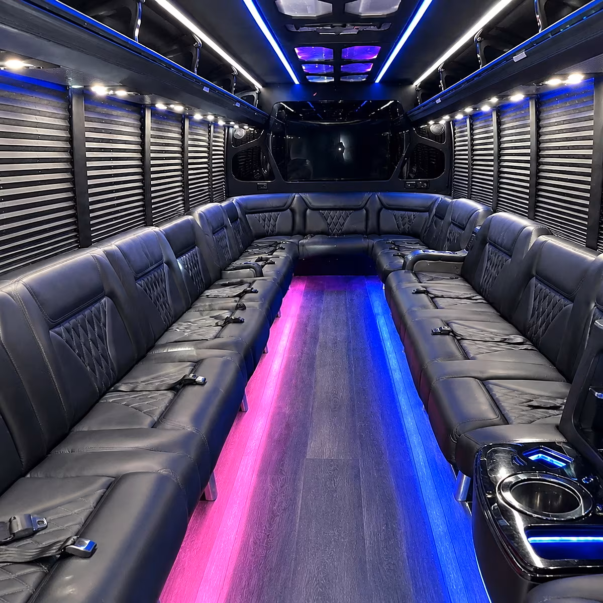 North Charleston Sporting Event Transportation party bus interior