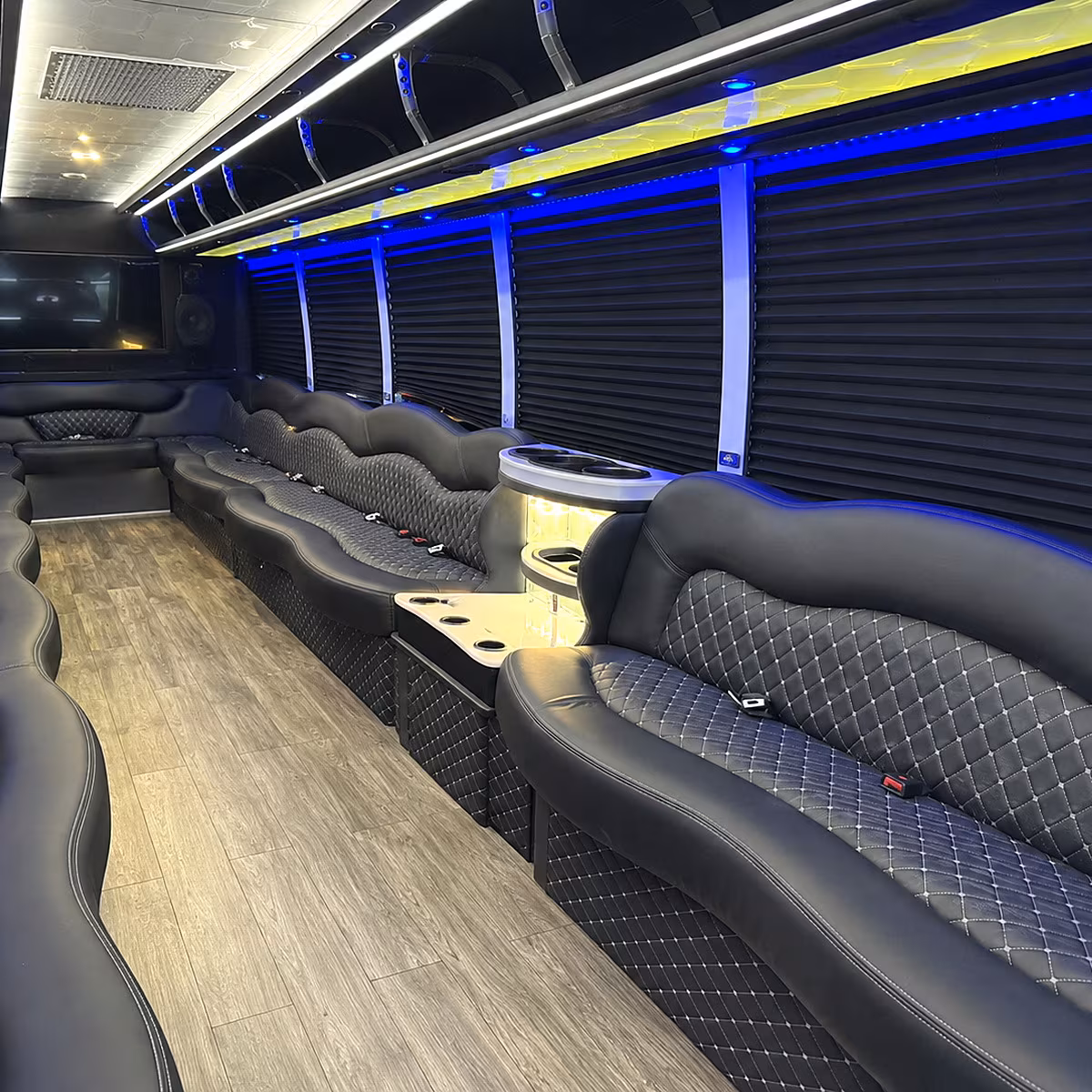 North Charleston Wedding Transportation party bus interior