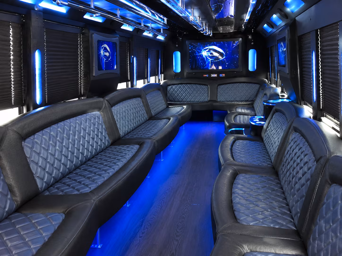 North Charleston Winery Tour & Pub Crawl Transportation party bus interior