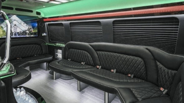 Interior of Charter Bus Company Columbia's 14 Passenger Sprinter Limousine in Columbia