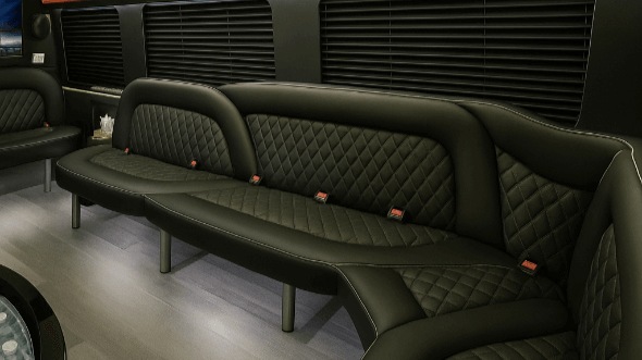 Interior of Charter Bus Company Greenville's 14 Passenger Sprinter Limousine in Greenville