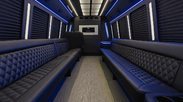 Interior of Charter Bus Company Columbia's 20 Passenger Party Bus in Columbia