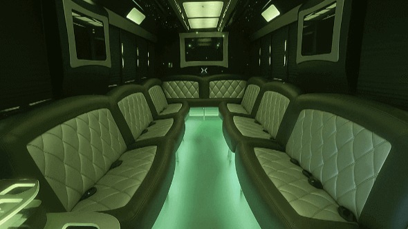 Interior of Charter Bus Company Mount Pleasant's 20 Passenger Party Bus in Mount Pleasant