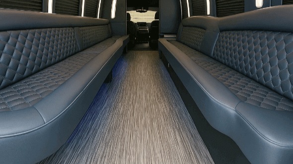 Interior of Charter Bus Company Columbia's 25 Passenger Party Bus in Columbia