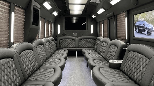 Interior of Charter Bus Company Jacksonville's 25 Passenger Party Bus in Jacksonville