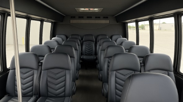 Interior of Charter Bus Company North Charleston's 28 Passenger Minibus in North Charleston