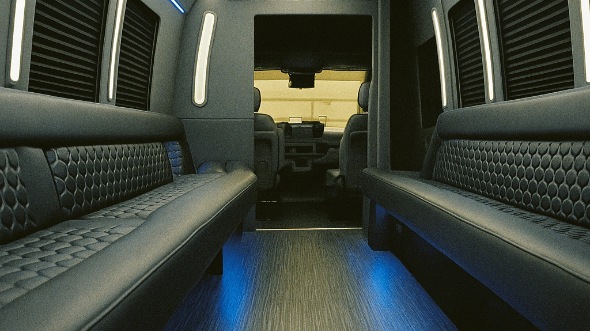 Interior of Charter Bus Company Jacksonville's 30 Passenger Party Bus in Jacksonville