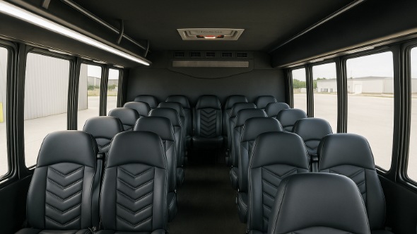 Interior of Charter Bus Company North Charleston's 35 Passenger Mini Bus in North Charleston