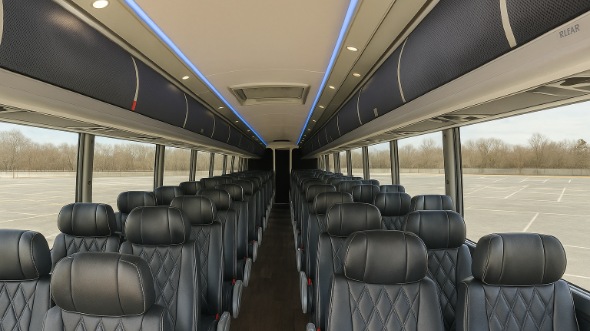 Interior of Charter Bus Company North Charleston's 40 Passenger Charter Bus in North Charleston