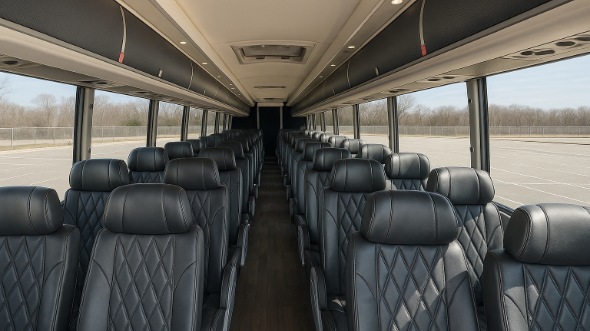 Interior of Charter Bus Company North Charleston's 44 Passenger Charter Bus in North Charleston