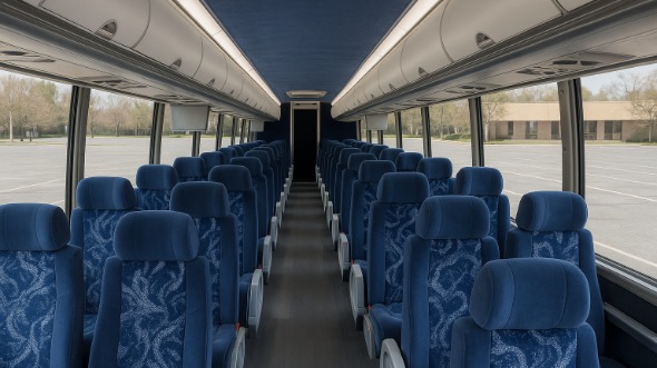 Interior of Charter Bus Company North Charleston's 45 Passenger Charter Bus in North Charleston