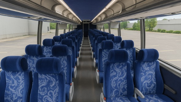 Interior of Charter Bus Company North Charleston's 46 Passenger Charter Bus in North Charleston