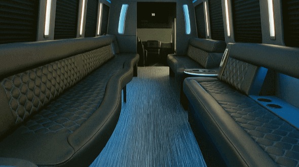 Interior of Charter Bus Company Greenville's 50 Passenger Party Bus in Greenville