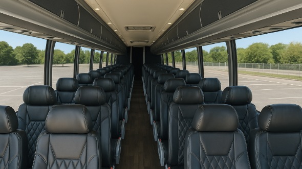Interior of Charter Bus Company North Charleston's 51 Passenger Charter Bus in North Charleston