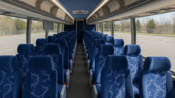 Interior of Charter Bus Company North Charleston's 56 Passenger Charter Bus in North Charleston